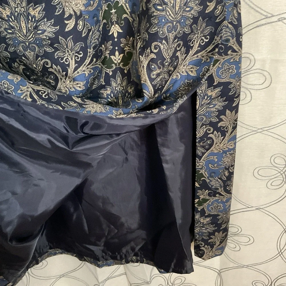 Women's Talbots Silk Wool Blend Split Maxi Skirt Paisley Size 18 Lined - Picture 4 of 8